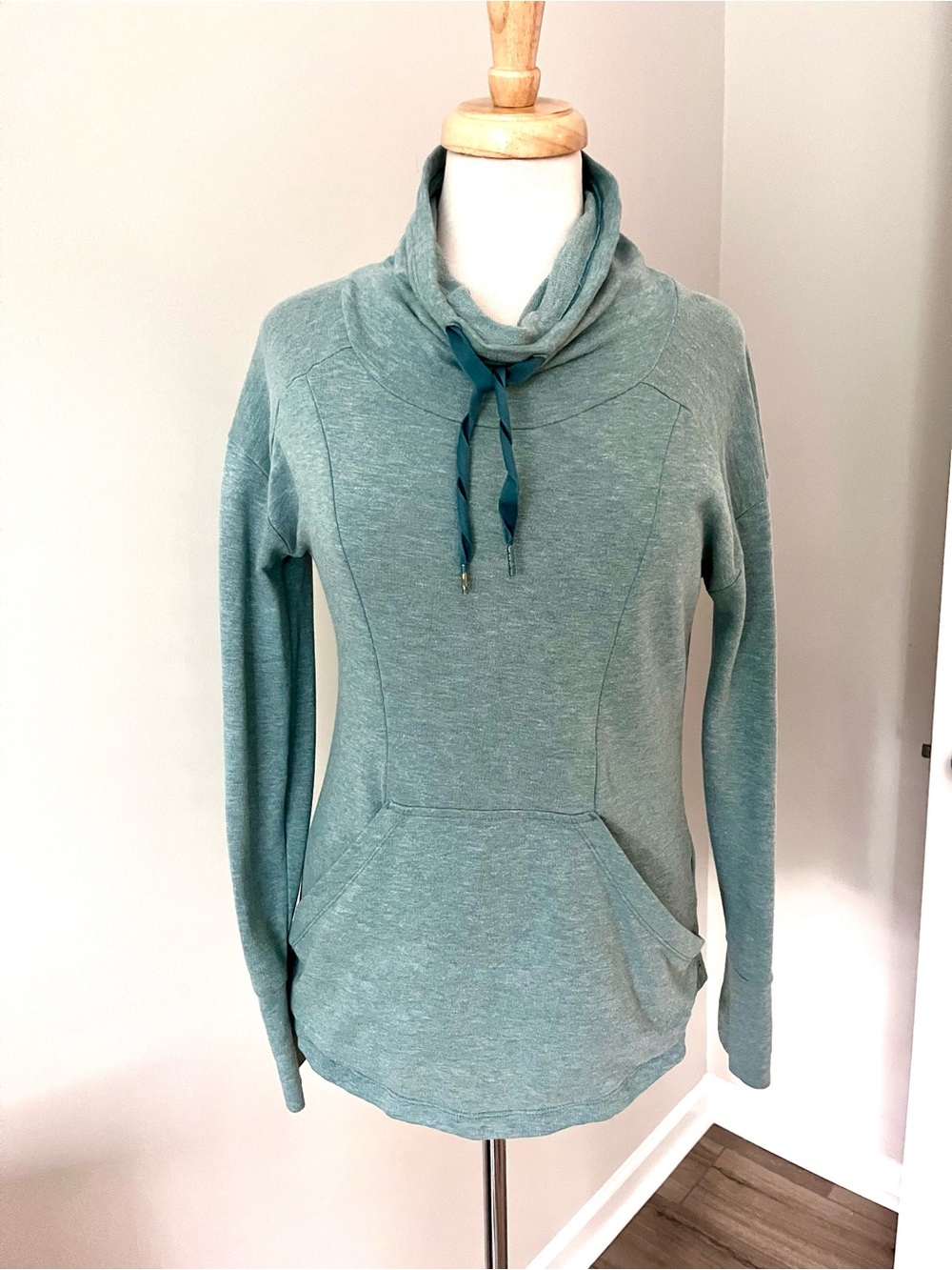 Columbia Women's Heather Teal Cowl Neck Pullover Sweater, XS